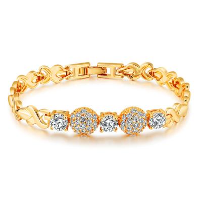 China New Design Crystal Trendy Fashion Hand Chain Gold Bangle Gold Bracelet For Ladies Dubai for sale