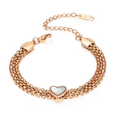 China Casual / Sporty Chain Bracelet Love Heart Lock Bangle Charm Bracelet for sale