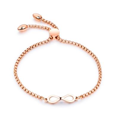 China Trendy Jewelry For Girls Cute Infinity Charm Bracelet 316l Steel Wire Bracelet for sale