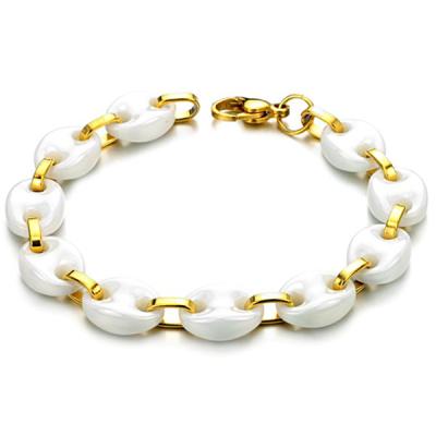 China 2019 New Product CLASSIC Ceramic Chain Bracelet Fitness Bracelet With Gold Link for sale