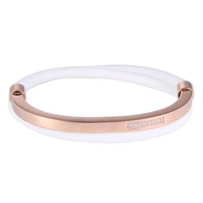 China TRENDY unique design custom soft white silicone wristband with stainless steel plate for sale