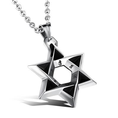 China CLASSIC Six Star Fashion Stainless Steel Pendant Pointed Star Pendant for sale