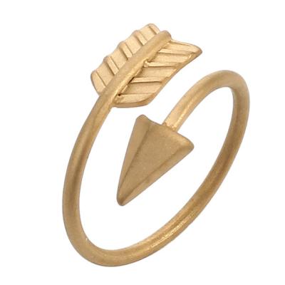 China Latest FASHIONABLE Gold Ring Designs Adjustable Ring Bow and Arrow Gold Simple Wedding Ring Bracelet Jewelry Set for sale