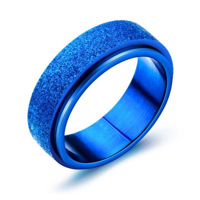 China 2021 Hot Selling Casual/Sporty Stainless Steel Colorful Ring For Women Black Color Ring Blue Color for sale