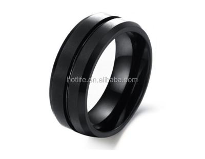 China Trendy Hot Selling Wholesale Rings For Men Jewelry Trendy Black Tungsten Ring for sale