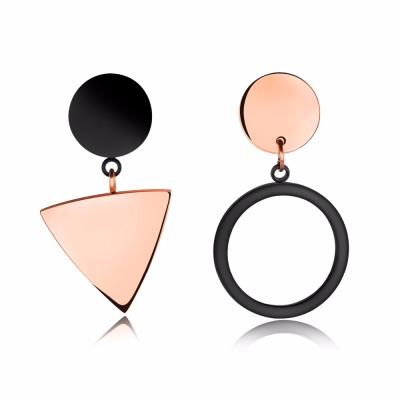 China No Trendy Triangle And Circle Dangle Earring For Lady for sale