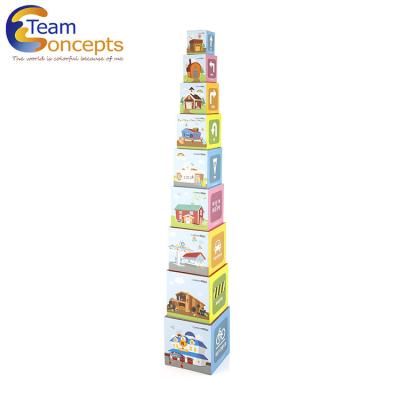 China Construction Toy Educational Toys Paper Cardboard Stacking Blocks For Kids for sale