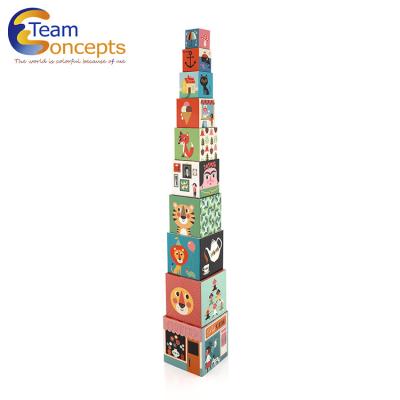 China Building Toy Personalized Handmade Paper Animal Kids Interlocking Building Block Toys Building Block for sale