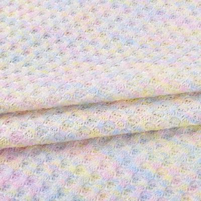 China Shrink-Resistant 97%Polyester 3%Spandex Colorful Waffle Stretch Knit Fabric For Sweater Bottom Shirt for sale