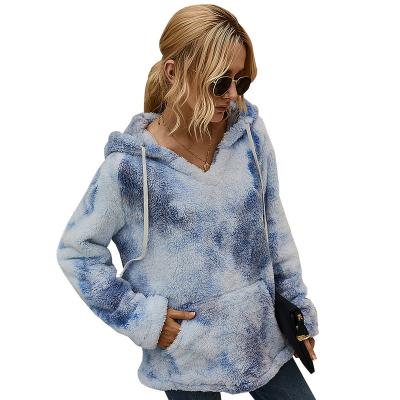 China Anti-pilling Collar Sweater Tie Dye Cardigan Hoodie For Girls Knitwear Women Cardigan Sweater Print Tie Dye for sale