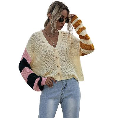 China Anti-pilling 2020 quilted knitted cardigans knit cute streetwear fabric for casual women girls drop sweaters ladies for sale