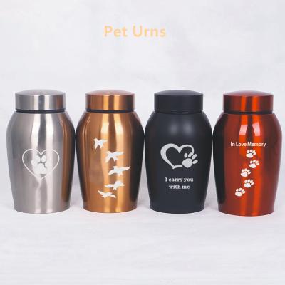 China Amazon Hotsale Pet Stored Urns Made Of Stainless Steel Metal Products Pet Cat And Dog Animal Funeral Supplies for sale