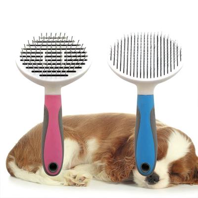 China Durable Professional Stainless Steel Dog Cat Fur Hair Remover Grooming Brush Comb for sale