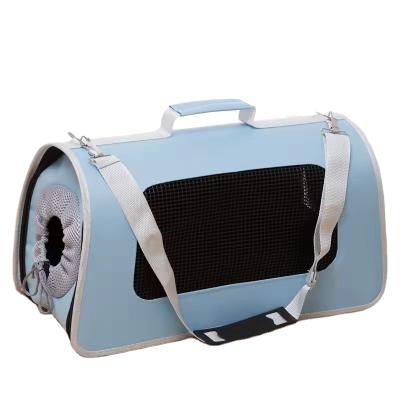 China Portable Multifunctional Viable Pet Cat Bag With Curtain And Breathable Pet Bag With Leak Head for sale