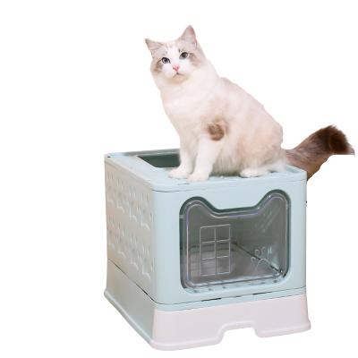 China Wholesale Updated Stored Factory Version Cat's Litter Box Garbage Bags Can Be Placed Trash Can Folding Top Large Gate for sale