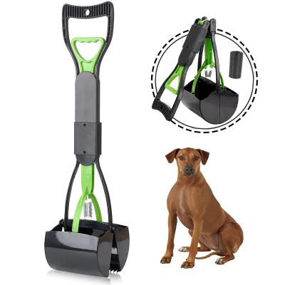 China Stocked Apply to Foldable Pet Pooper Scooper for Large Small Dogs Pet Jaw Claw Trash Can for Grass and Gravel for sale