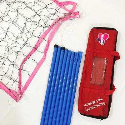 China Outdoor Sports Portable Foldable Steel Pole Volleyball Training Net Set With Carry Bag for sale