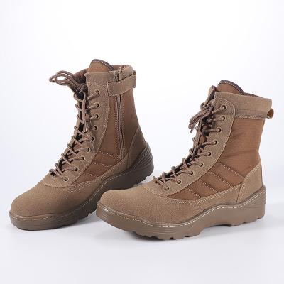 China Waterproof Military Boots Khaki Desert Combat Shoes Mens Tactical Zipper Army Boots for sale