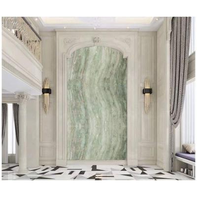 China Modern Luxury Marble Countertop Modern Design Bar Wall Panels Natural Green Jade Marble Slab for sale