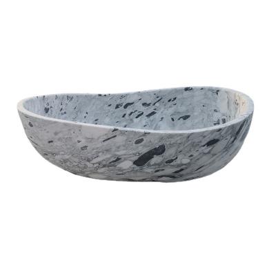 China Decor Natural Stone Freestanding Marble Bathroom Hotel Hand Made Carving Solid Marble Bathtub for sale