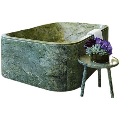 China Free Customize Free Standing Natural Green Marble Bathroom Bathtub Bathtubs for sale