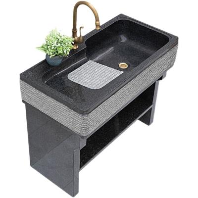 China Modern Stone Hand Wash Sink Black Granite Wash Basin Countertops for sale