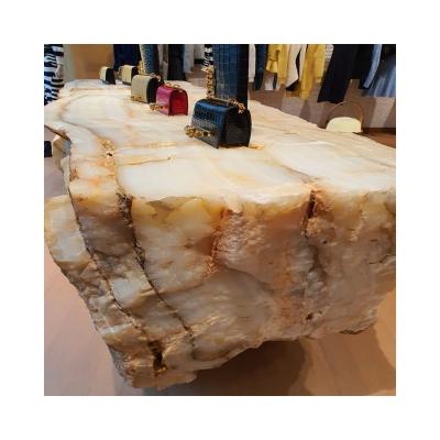 China Modern Competitive Price Popular Yellow Home Decor Honey Onyx Stone Slabs Tiles for sale