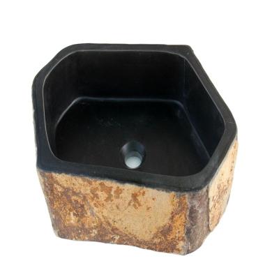 China Modern Cheap Price Premium Black Basalt Natural Shape Durable Universal Bathroom Basin for sale