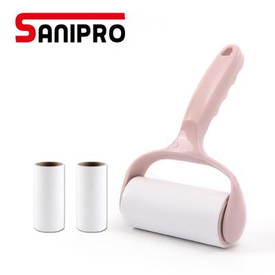 China Manual Sanipro Customized Hand Cleaning Sticky Fiber Roller with Sheets for Pet Hair Removal Household Cleaning for Clothes Dog Cat Hair for sale