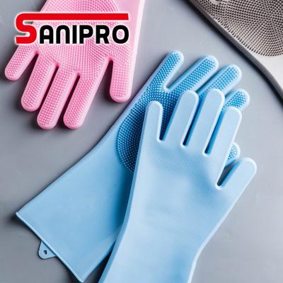 China Sanipro OEM Silicone Oven Mitts Dish Cleaning Dish Washing Magic Kitchen Mitts for sale