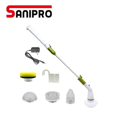 China Sanipro 360 Electric Bathroom Scrubber Rotating Scrubber Viable Wireless Electric Shower Scrubber Electric Cleaning Brush for sale