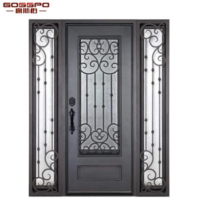 China XS12-055 Anti-Aging Frame Chin Up Front Big House Cheap Iron Sheet Doors for sale