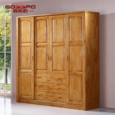 China Solid wood 2019 newest bedroom furniture wardrobe sunmica solid wood designs for sale