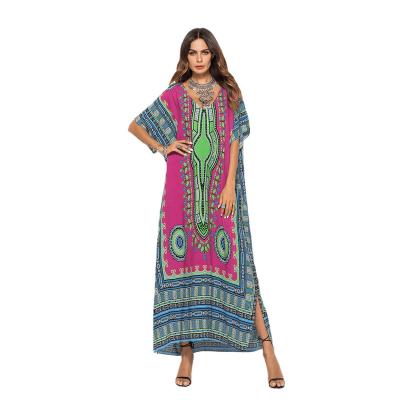 China Breathable Beach Dresses 2022 Hot Sales Ladies Long Maxi Dress African Bohemian Sundress Women Casual Dress for sale