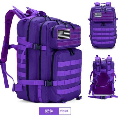 China Waterproof 3 Days Backpack Use 45L Capacity Waterproof Tactical Purple Backpack For Hiking for sale