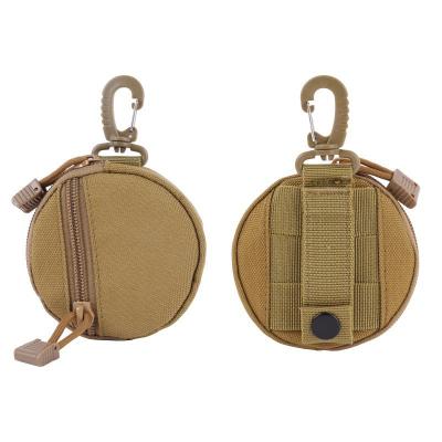 China BEIZE Outdoor Tactical Water Proof Bag Round Key and Coin Case Small Earphone Bag with Carabiner Buckle for sale