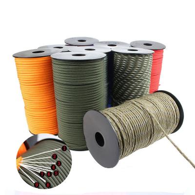 China Outdoor Camping Increasing 550 Outdoor 4mm Displacement 9 Core 100m Support Survival Paracord Paracord Lanyard Lanyard Tent Rope for sale