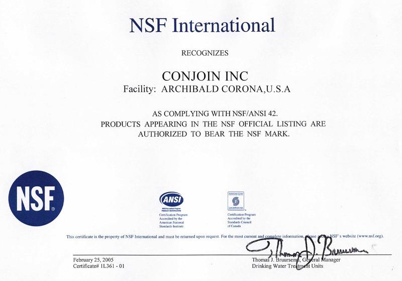 NSF - Shanghai Conjoin Water Purification Technology Co., Ltd.