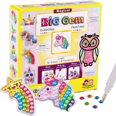 China Cartoon Big Gem Diamond Painting Kits Create your own Sticker & Suncatchers Diamond Art for kids for sale