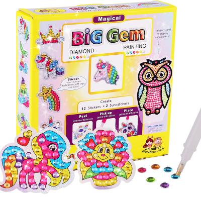 China Cartoon Big Gem Diamond Painting Kits Create your own Sticker & Suncatchers Diamond Art for kids for sale