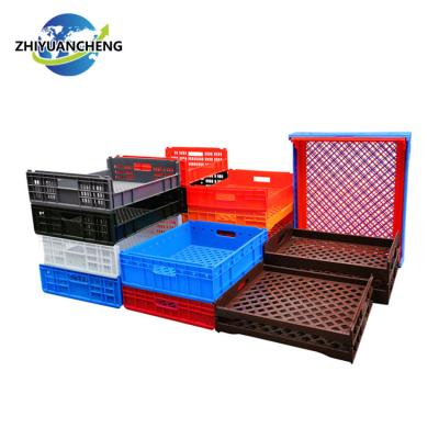 China High Quality Stackable Mesh Stack Vented Plastic Crates Food Grade Mesh QS Storage Bread Bakers Basket For Fruit Vegetables for sale