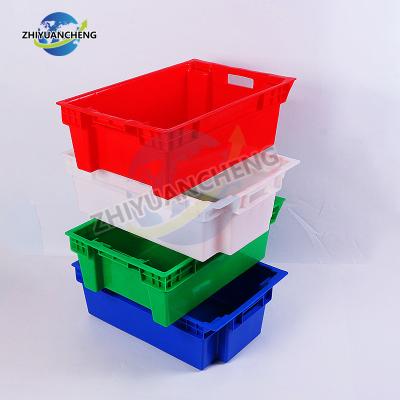 China Solid Box Closed Solid Customized Stackable And Stackable Vented Plastic Meat Crate for sale