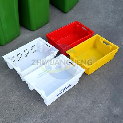 China Solid And Plastic Mesh Box Industrial Large Stackable Fruit Vegetable Crate for sale