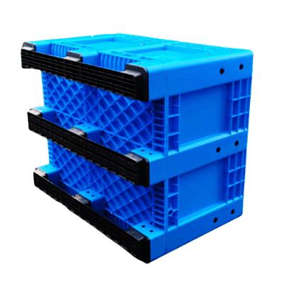 China Recyclable& Large Durable Stackable Plastic Pallet Box Solid Plastic Pallet Container for sale