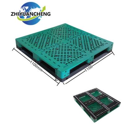 China Euro Pallet Full Base 1200*1000mm Single Faced Stackable Heavy Duty Plastic Pallet 4-WAY Single Faced Pallet Perimeter Euro Pallet for sale