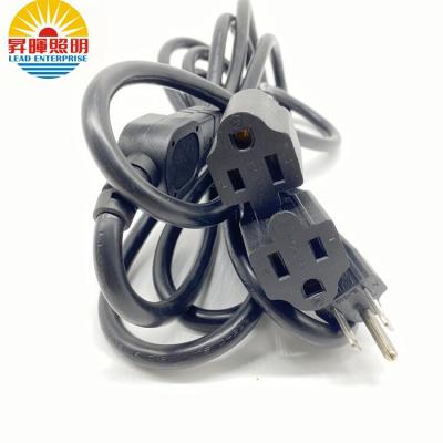 China Consumer Electronics 2 Iron Flat Pin American Usa Extension Power Cord With Two Female Ends for sale