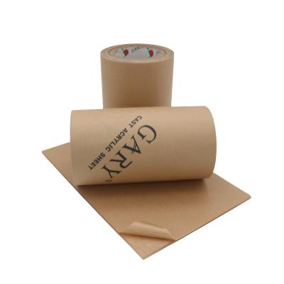 China Manufacturer Prices Custom Anti-Curl Logo Packing Adhesive Brown Masking Craft Kraft Paper Film Adhesive Tape For PMMA Sheet for sale