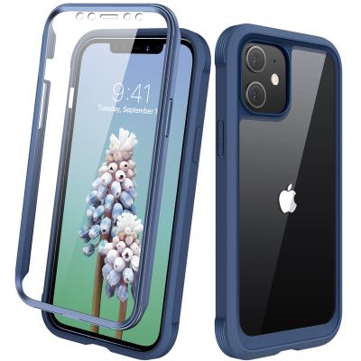 China Anti-Drop Miracase Full-body Case with Built-in 9H Tempered Glass Screen Protector for iPhone 12/12 Pro 6.1