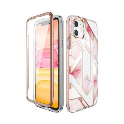 China Full Screen Protector Miracase Phone Built-in Glossy Hard Marble Soft Cover Protective Mobile Phone Case For iPhone 11 6.1 for sale