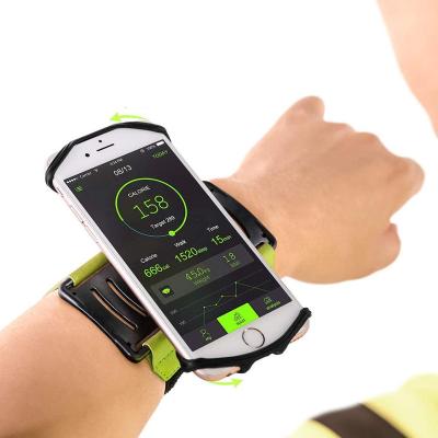 China Universal Adjustable Sports Promotional Wristband Elastic Phone Holder Wristband For Mobile Phones for sale